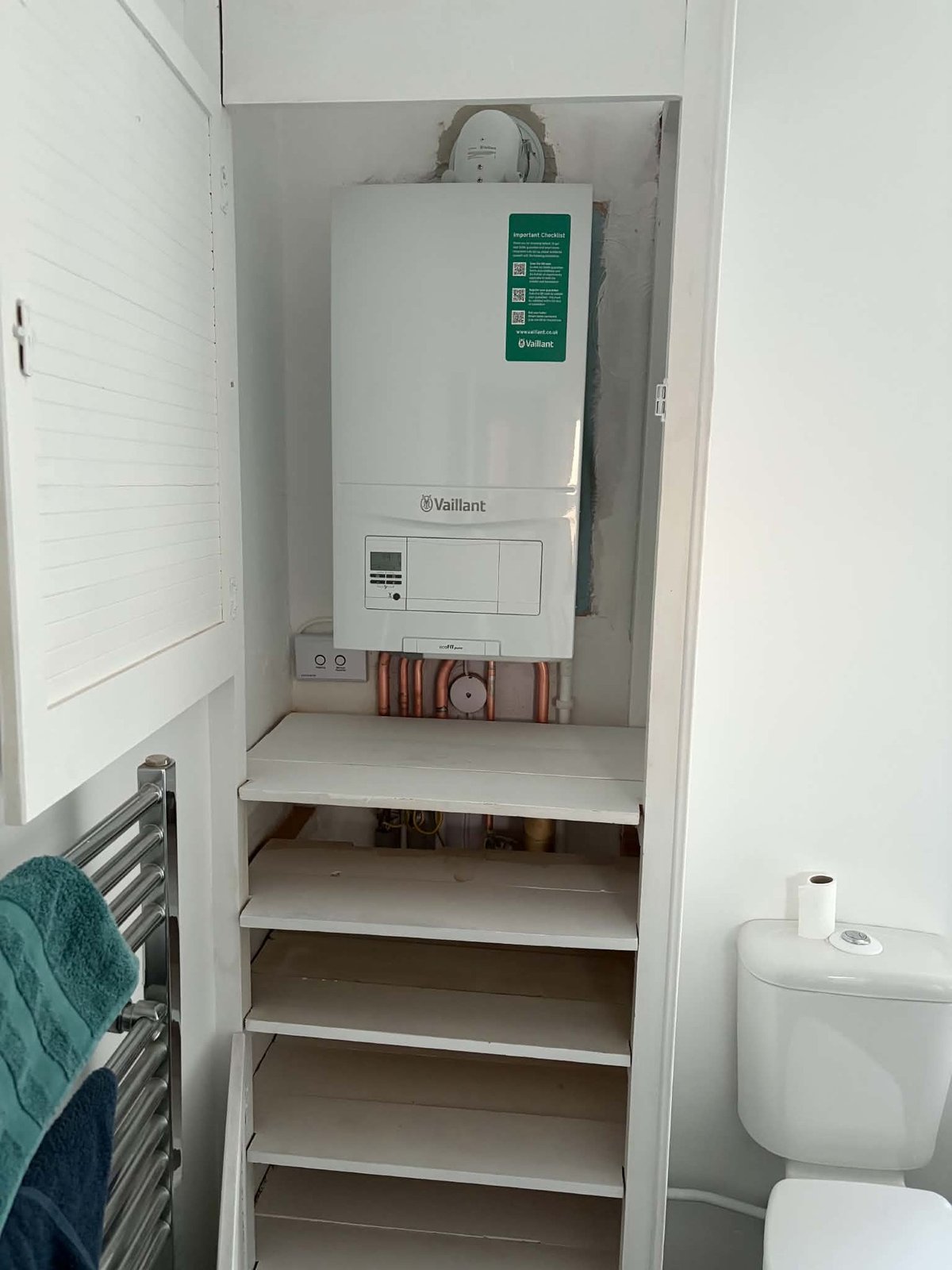 Vaillant combi boiler installation