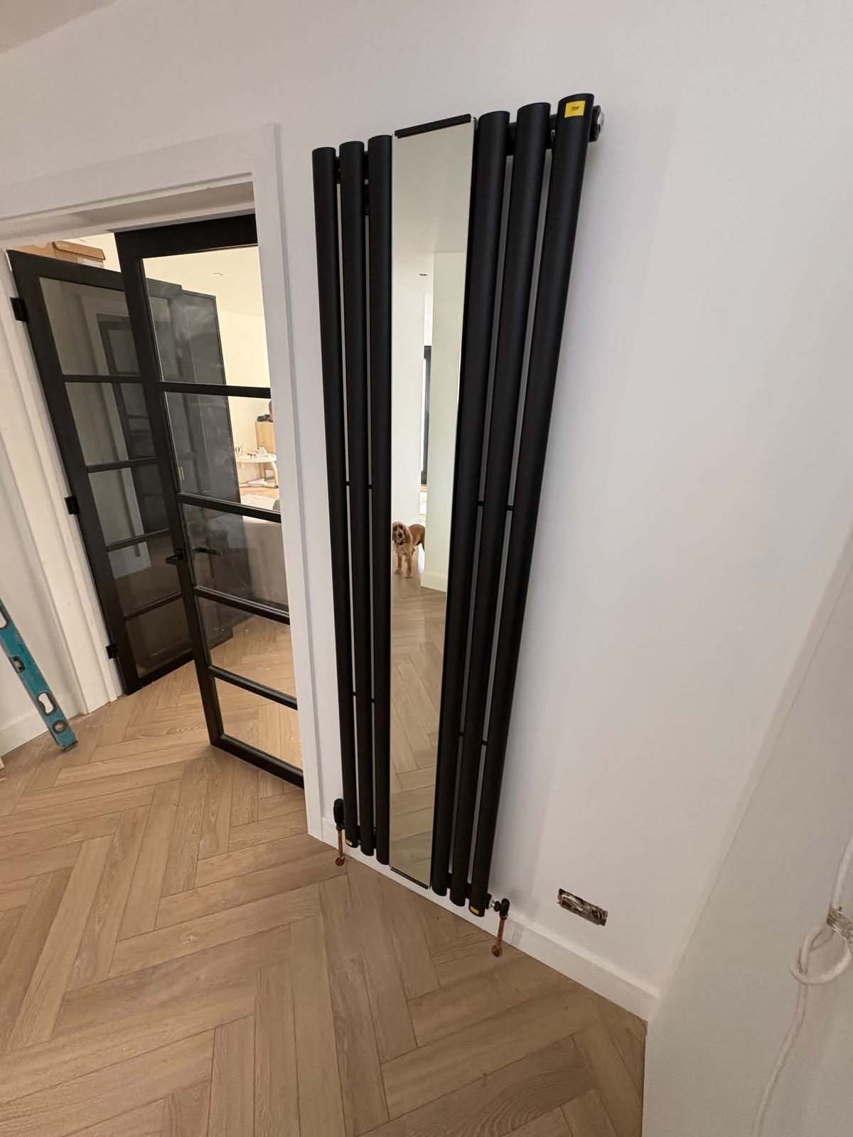 Designer vertical mirror radiator